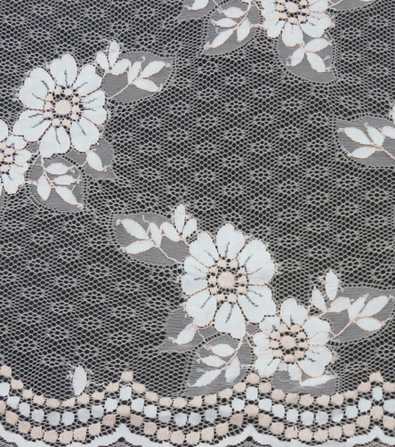 Light Orange Flower Cotton Nylon Lace Fabric for dress , fashion garments, wedding dress