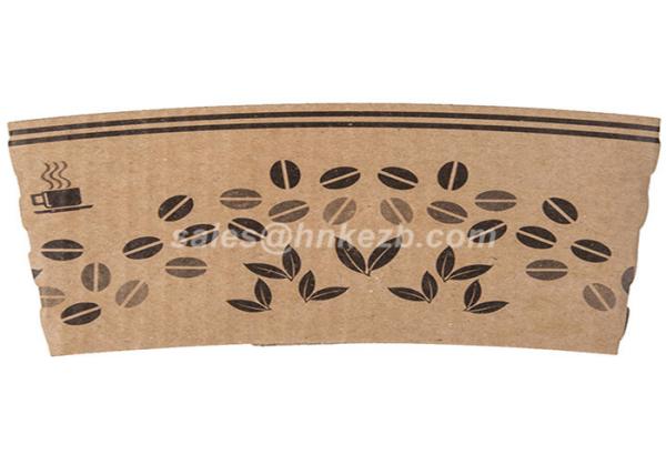Disposable Reusable Coffee Cup Sleeves / Coffee Cup Cardboard Sleeve With Logo Printed
