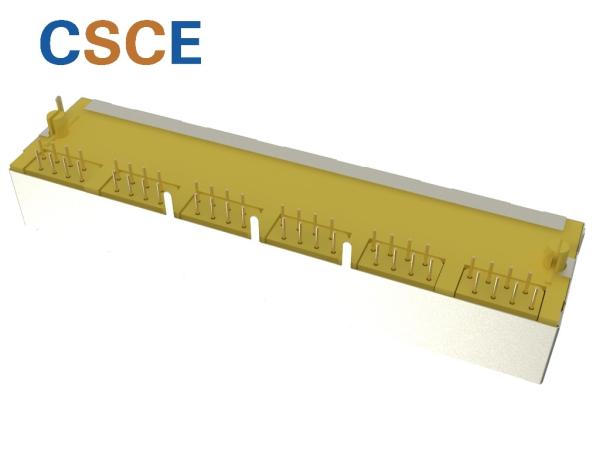 Phosphor Bronze  0.46mm Shielded RJ45 Jack Female Ethernet Connector Thru - Hole R/A