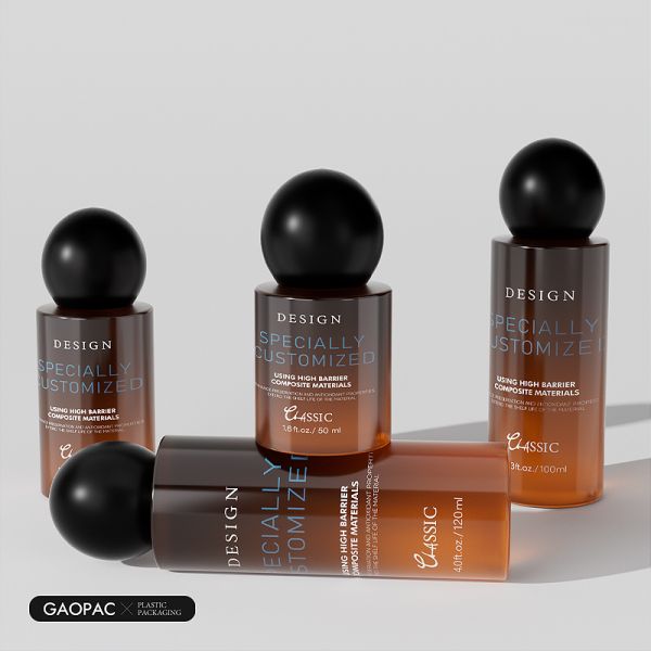 OEM ODM Amber Cosmetic Plastic Bottles 50/80/100/120ml Customizable PET Bottle for Skincare Packaging