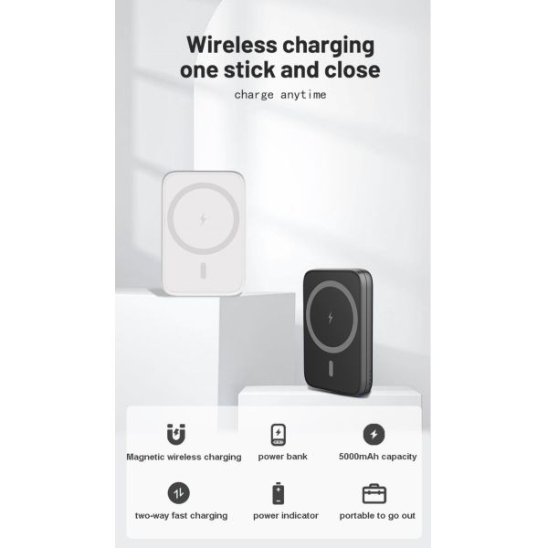 OEM/ODM Wholesale Price Wireless Magnetic Power Bank 5,000mah Power Supply Ultra-thin
