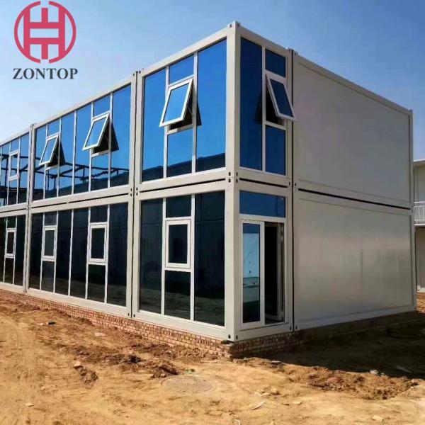 Zontop portable easy assemble glass curtain office prefabricated houses shipping container prefab steel homes