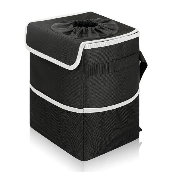 Trash Car Organizer Bags Black Hanging Leak Proof Trash Bin Lid Garbage 8.4x7.4x10.4