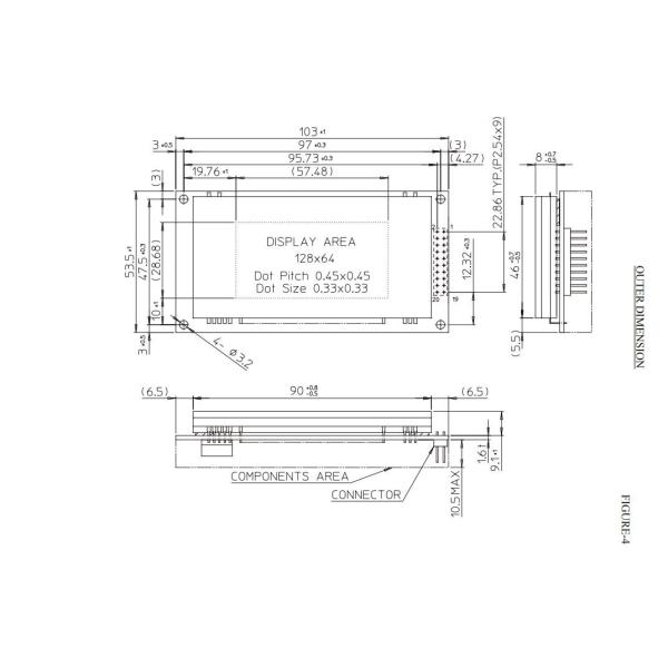 Дисплей Futaba VFD Gp9002A01A 128*64 зеленый широкая температура 5.0V настраиваемая