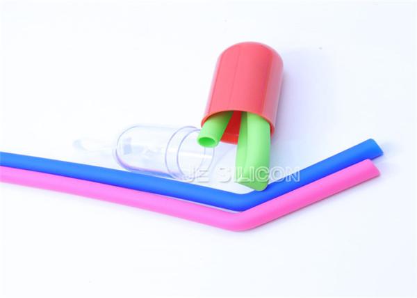 Durable Silicone Smoothie Straws , Flexible Reusable Straws Long Lifetime