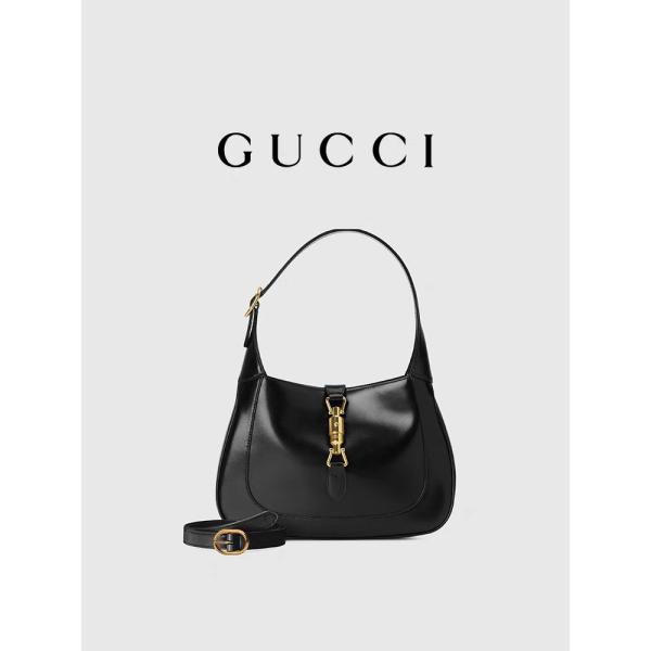 Black Leather 1961 Jackie Bag By Gucci Time Honored Classic Golden Accessories