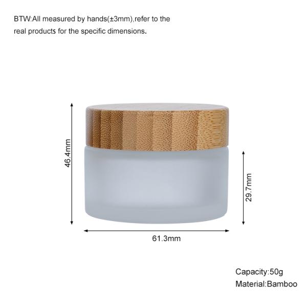 50 g de bocal en verre avec couvercle en bambou 61,3 mm