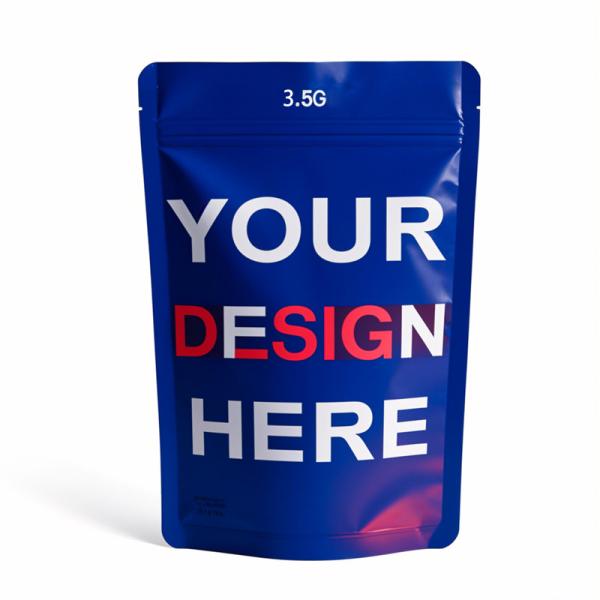 Heat-Sealed Small Mylar Bags - Edible Stand-Up Pouches in 3.5g, 7g, 14g, 28g Sizes for Secure Packaging