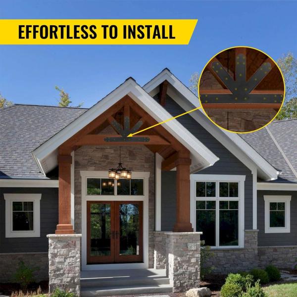 Plaques de raccordement de treillis en acier recouvertes de poudre noire de 4 mm pour poutres de bois