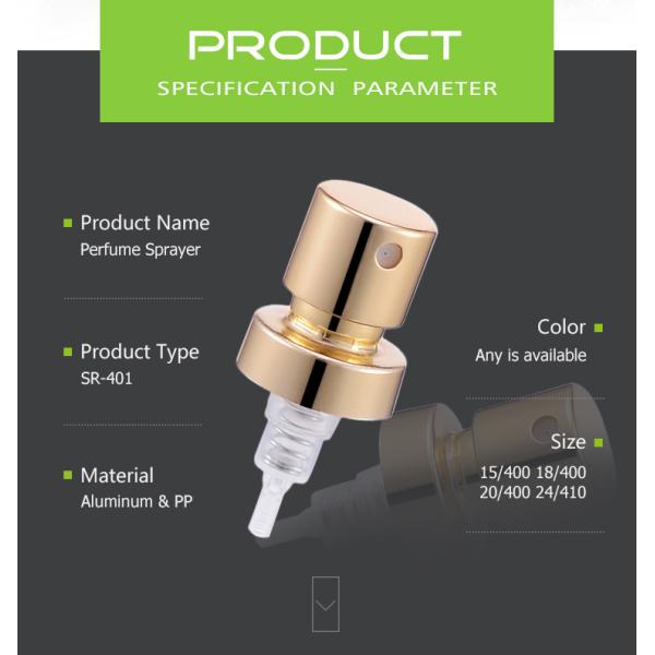 Color customized aluminum material plastic perfume sprayer with pump spray SR-401