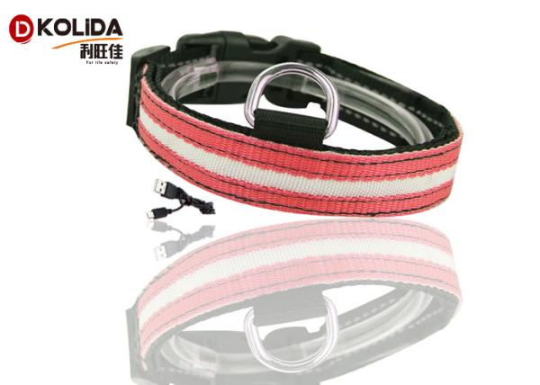 Glow Dog Puppy Usb Rechargeable Flashing Collar Safety Nylon Leash Harness