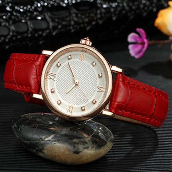 Fashion Diamond Dial Couple Watch Genuine Business Quartz Analog Watch