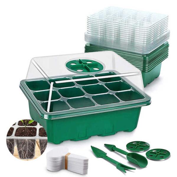 Customized Garden Plant Nursery Tray Pot Grow Germination Starter 12 Cells Plant Seedling Trays