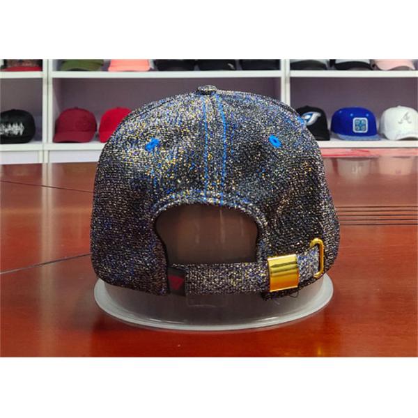 Ткань яркого блеска картины цветка ТУЗА вышила крышке брим кривой бейсбола потока металла бейсбольных кепок