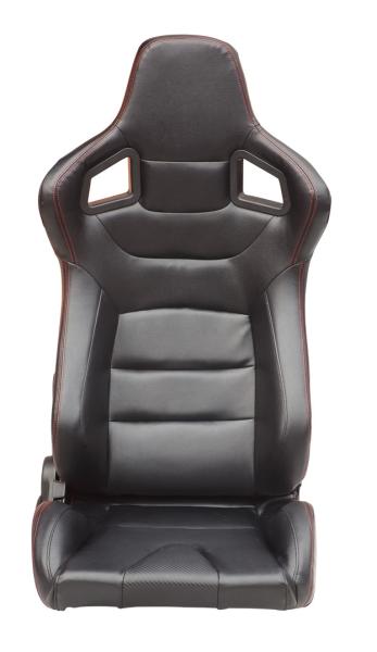 Automobile Universal Sport Racing Seats Carbon Look Red Stitching  With Double Or Single Slider
