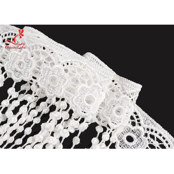 лента отделки края химиката шнурка полиэстера 12Cm расстворимым в воде белым вышитая Tassel