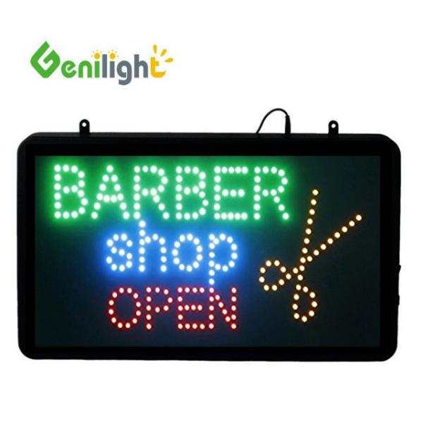 Proporción de contraste Genilight interior 22 * 13 pulgadas DC12v LED Open Sign Barber Shop Horas de trabajo