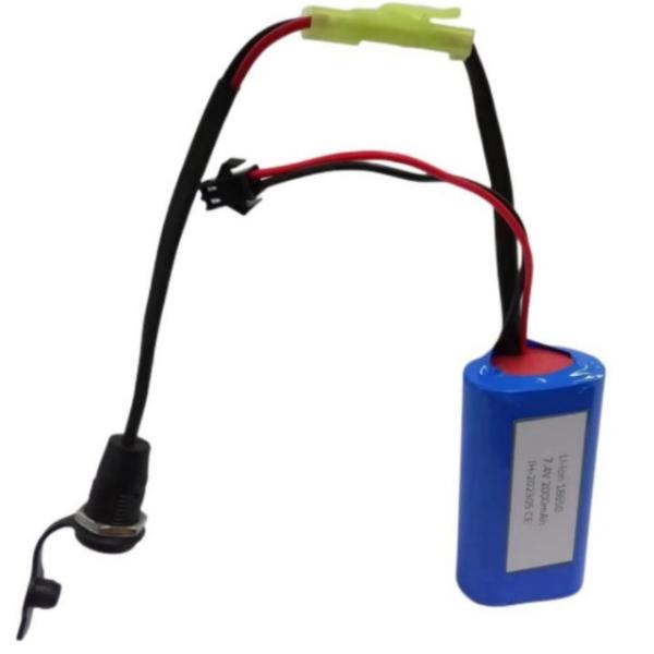 Custom 18650 Li Ion Battery Pack 2cells In Series With Barrel Connector DC5521 Female