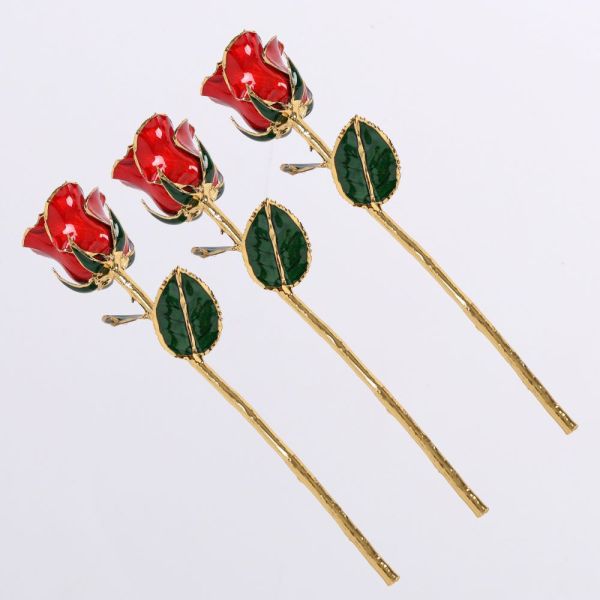 Valentine's Day, Christmas, Mother's Day Gift 24K Gold-plated Rose Red Upgraded Baked Paint Flower Manufacturer