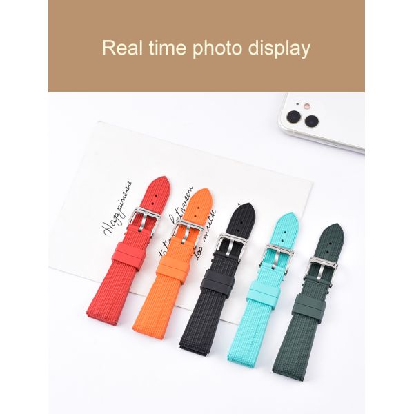 Vertical-Grain FKM Rubber Strap · Compatible With Smartwatches | Customizable Logo And Sizes - Wholesaler SHX With Fast Shipping