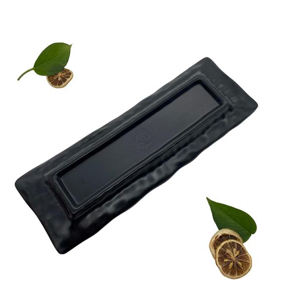 Black Melamine Restaurant Plates Dinnerware Melamine Rectangle Shape Plate