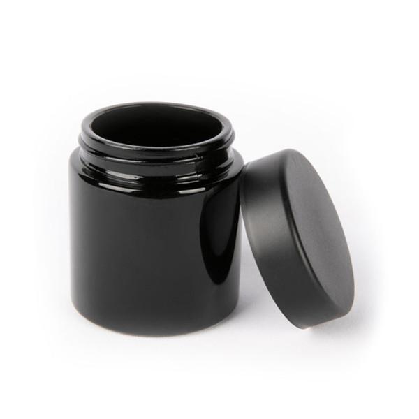 3oz Screw Cap Child Resistant Glass Jars Opaque Black