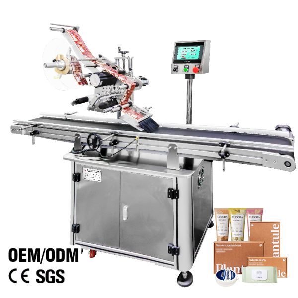 PLC Automatic Flat Label Applicator Machine Applicator For Box Bottle Cap Packaging Bag