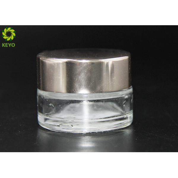 Eco Friendly 15g Cosmetic Cream Jar , Clear Glass Face Cream Containers