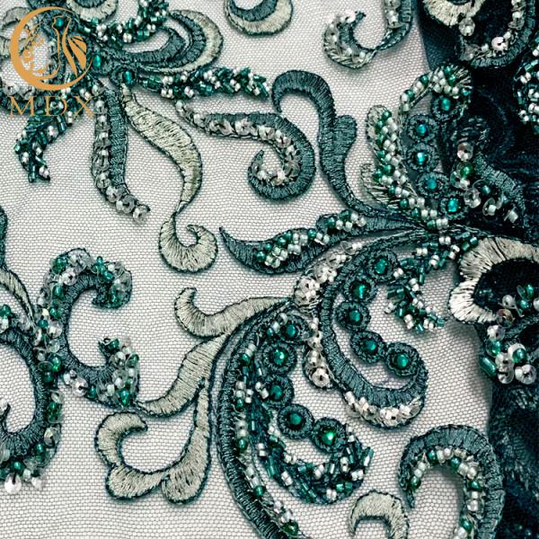 Handmade африканские стили отбортовали ткань шнурка вышивки для одежды