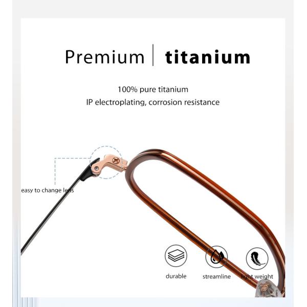 Подгонянные женщины людей стекел рамки титана ацетата для чтения компьютера