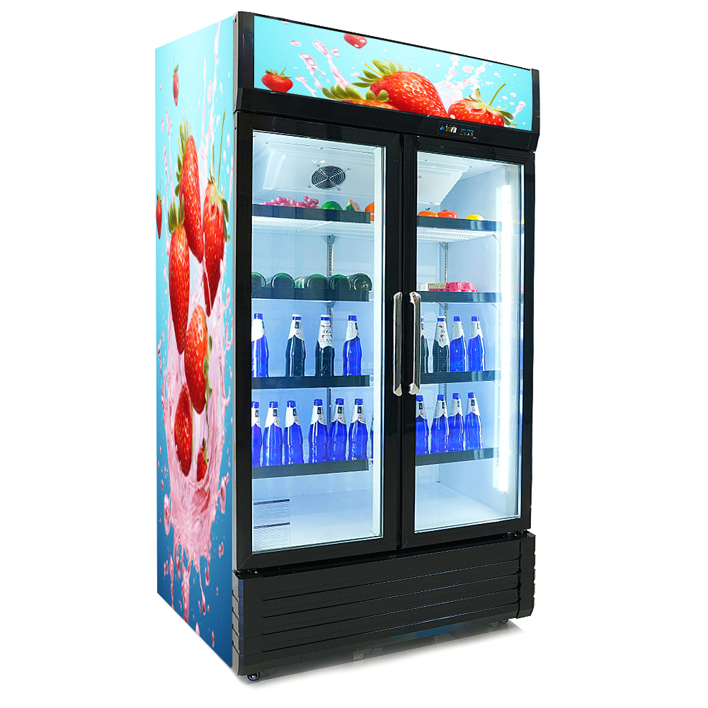  R290a Refrigerant Glass Door Refrigerator with 530 Liter Volume and high-quality Cooling System
