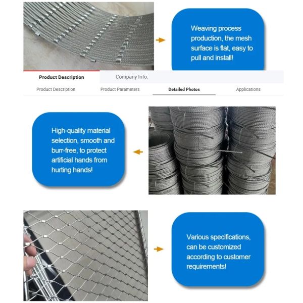 Rope Fencing Screen Architectural Wire Mesh