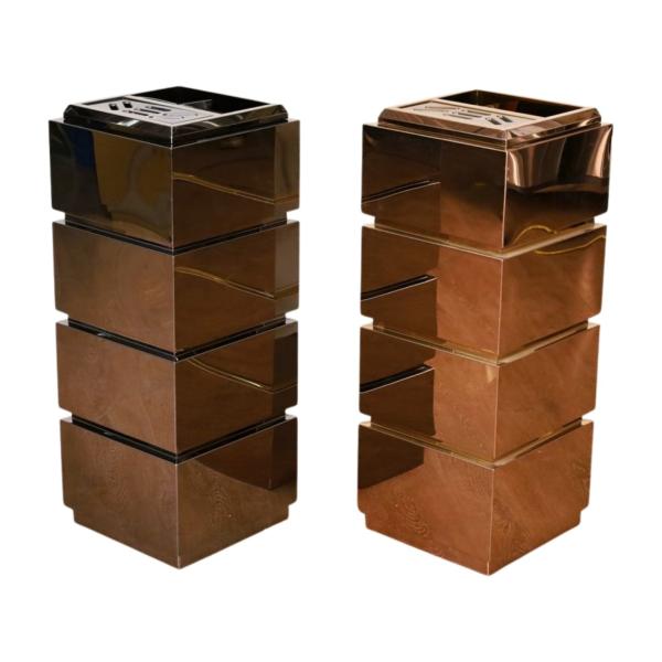Fashionable Marble Waste Can Stainless Steel Ashtray Bin Hotel Lobby Trash Bin/ Public Area Bins