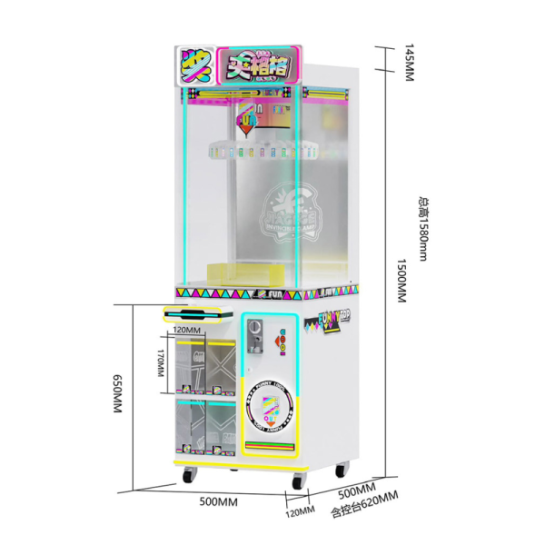 Transparent Tempered Glass Clip Clamp Gift Machine 60kgs Coin Operated Win Clip Prize Machine Designed To Improve Amusement Parks Arcades And Family Entertainment Venues With Prize Distribution
