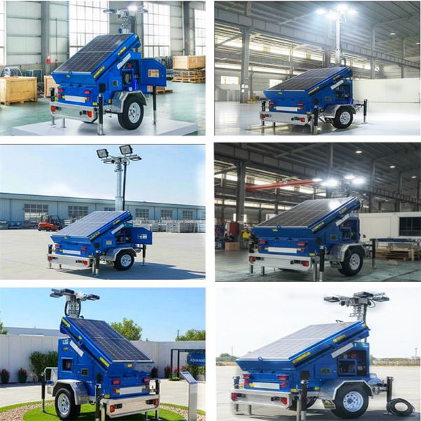 Industrial Mobile Light Tower Solar Powered Light Tower Height Mast 9m Telescopic Lighting Tower