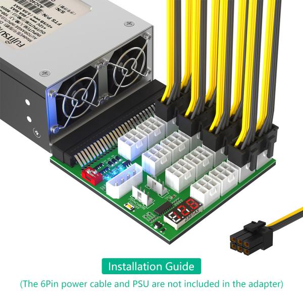 Panel de interrupción de suministro de energía ATX 16x 6Pin 12V con sincronización y gestión remota 16 * 12V PCI-E 6Pin conector