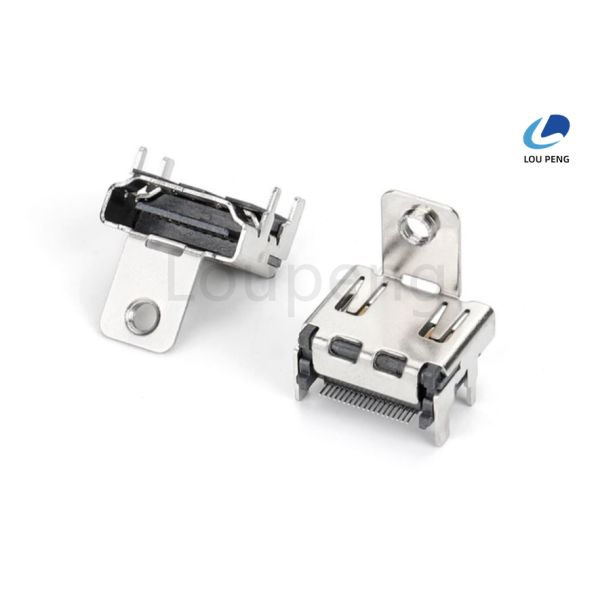 HDMI A/F A TYPE SMT female connector，Take the ear