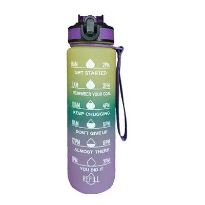 Bouteille d'eau bleue violette de 25 oz avec paille d'eau de motivation personnalisée1755311381913 bouteille avec marqueur de temps Fitness Traqueur de perte de poids