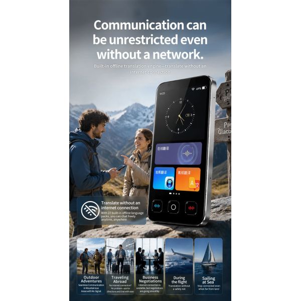F10 Supports 139 Online 21 Offline Languages  Translation Al Voice Translator Device With 1800mah Battery