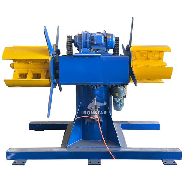 5 ton 500mm width double head hydraulic decoiler with car