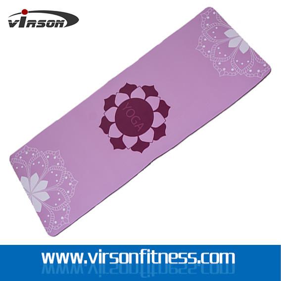 Ningbo Virson  hot sale anti slip PU leather top natural rubber Yoga mat. competive  price