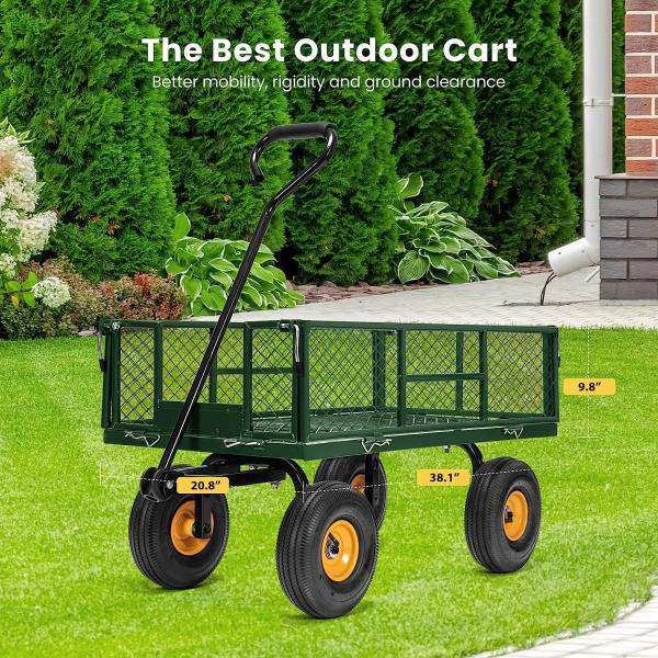 Outdoor Garden Heavy Duty Utility Portable Large Capacity Camping Collapsible Wagon Cart With All-Terrain Wheels