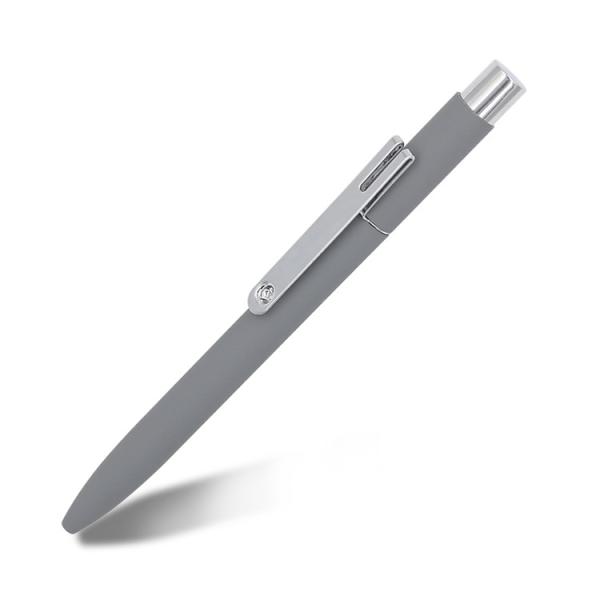 Soft Rubber Colorful Aluminum Business Ballpoint Pen Retractable Ball Pen With Customized Logo