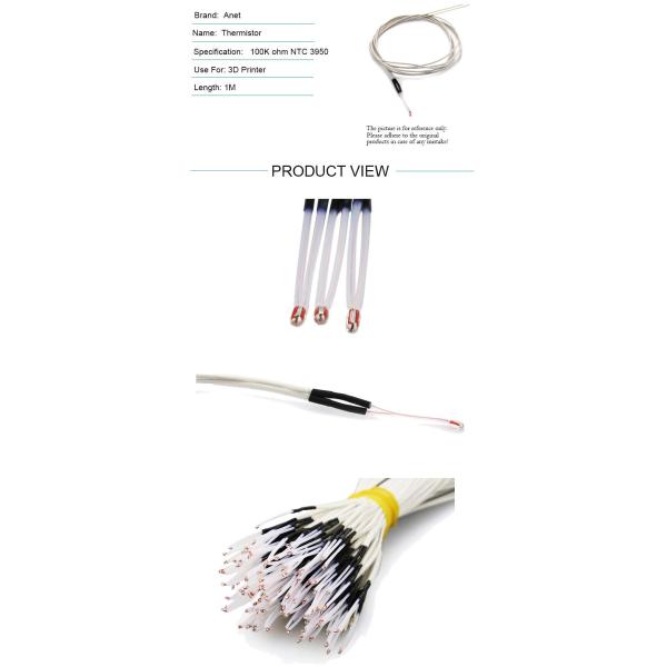 45mW - 2 ~ 5% ℃ 3D Printer Accessories 100K Ohm NTC Thermistors