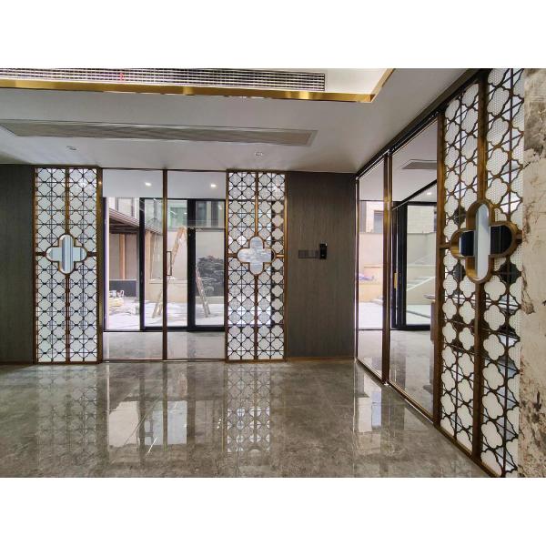 Modern Stainless Steel Hotel Furniture Mobile Screened Room Dividers Shielding