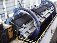 Carro de acero que descarga movimiento de materiales a granel del bebedor rotatorio del carro del sistema