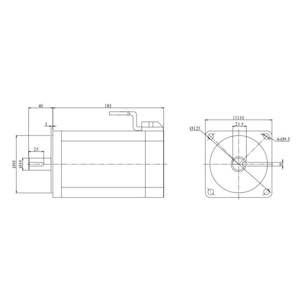 3HP 2000w 48V 110mm Brushless DC Motor customizable