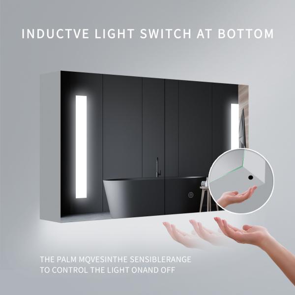 EUA Bairro de Iluminação de Parede Figura Smart LED Armário de Espelhos Redondo com Armários Espelhados