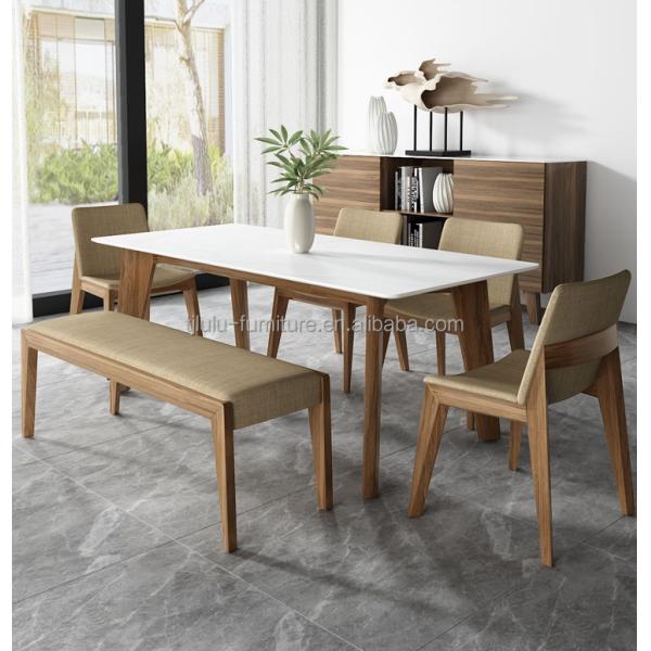 Solid Wood Villa Dinning Table Chairs With Nitrolacquer Finish And Modern Design For Dinning Room Restaurant And Hotel