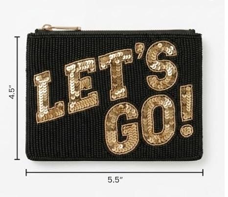 Beaded Coin Purse Change Zipper Pouch Wallet Softball | Handmade Beadwork, Compact Organizer, Cash Holder, Card Storage, Makeup Pouch, Giftable Accessory, Everyday Carry